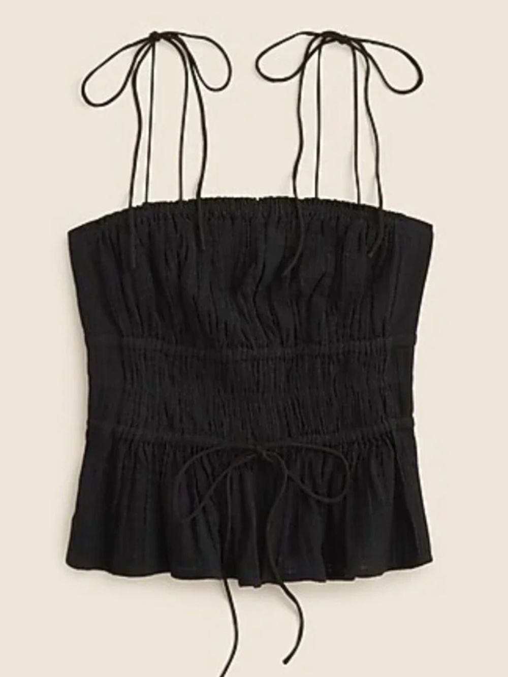 J. Crew Black Sleeveless Clio Top in Textured Gauze - S
